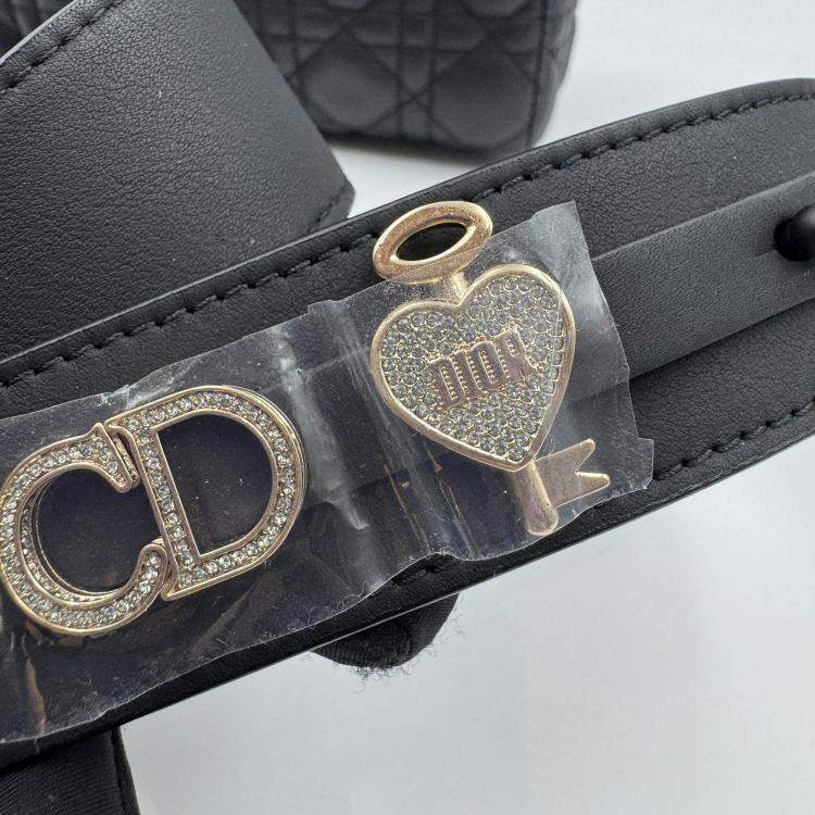 Pre Owned Dior Black Cannage all black Matte Leather Small Lady Dior Tote