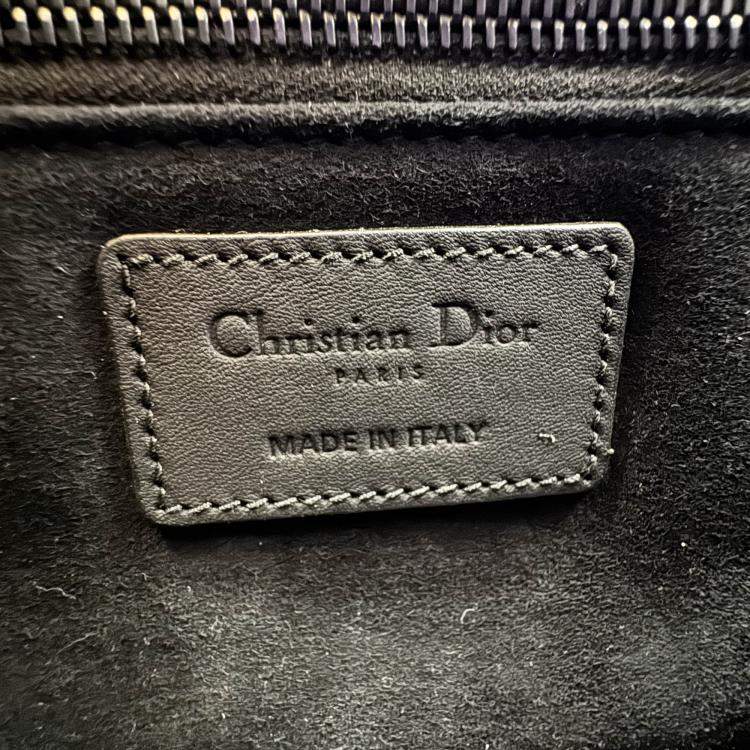 Pre Owned Dior Black Cannage all black Matte Leather Small Lady Dior Tote