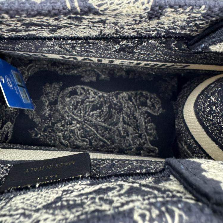 Pre Owned Dior Navy BlueWhite Embroidered Canvas Small Toile de Jouy Book Tote