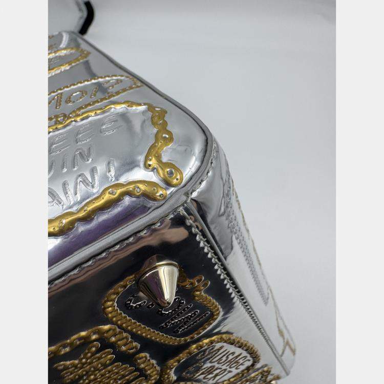 Pre Owned DIOR lady Dior art limited edtion sliver patent leather medium