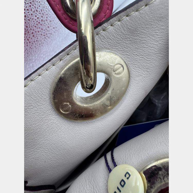 Pre Owned Dior Fuchsia Leather Medium Diorissimo Shopper Tote