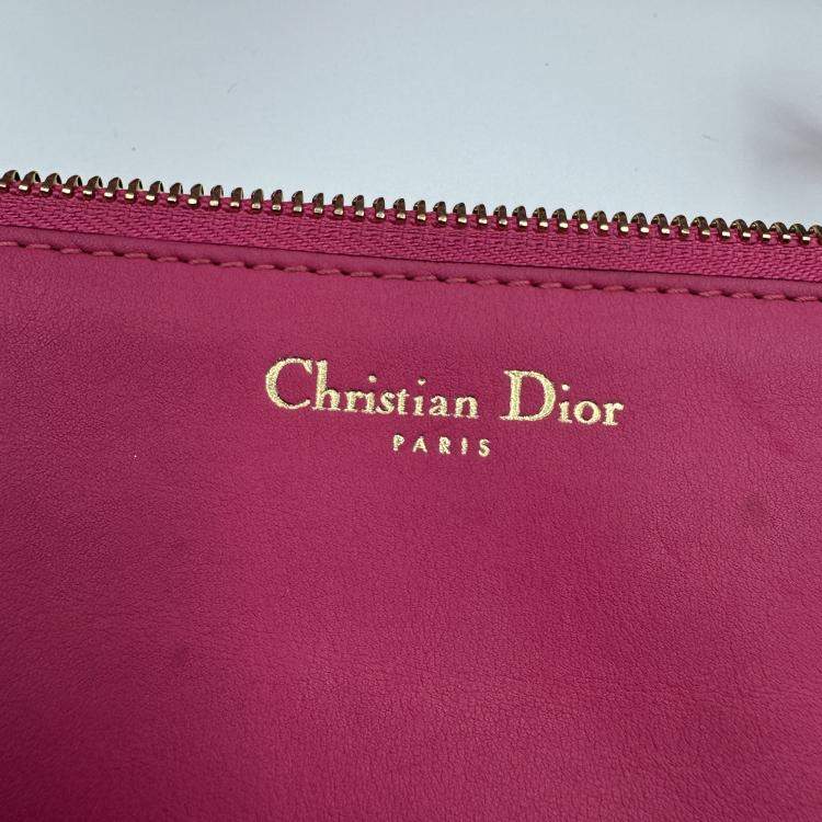 Pre Owned Dior Fuchsia Leather Medium Diorissimo Shopper Tote