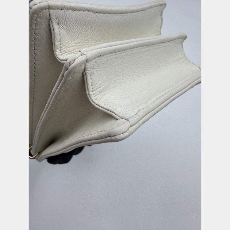 Pre Owned Dior white Leather Studded Diorama Vertical Chain Clutch