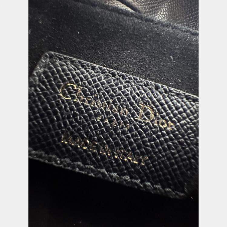 Pre Owned Dior Black Leather Mini Saddle Bag