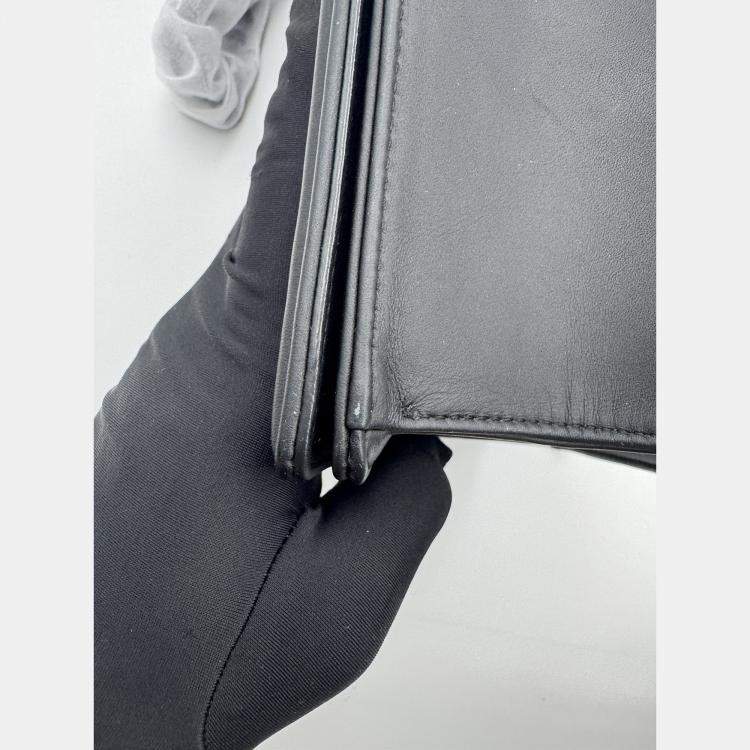 Pre Owned Dior black matte Leather studed Medium Diorama Flap Shoulder Bag