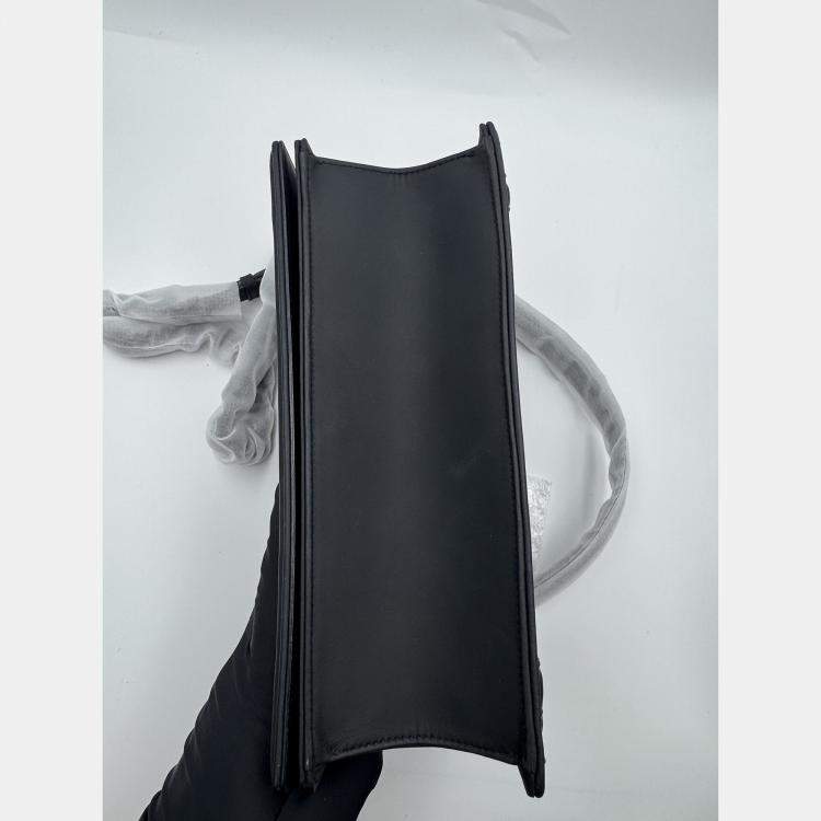 Pre Owned Dior black matte Leather studed Medium Diorama Flap Shoulder Bag