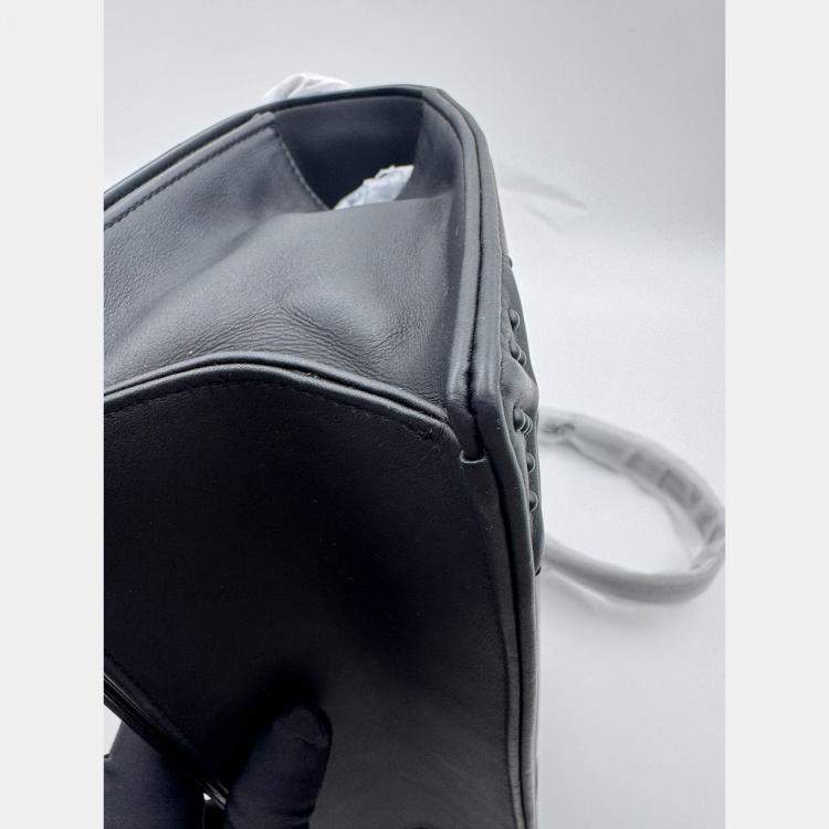 Pre Owned Dior black matte Leather studed Medium Diorama Flap Shoulder Bag
