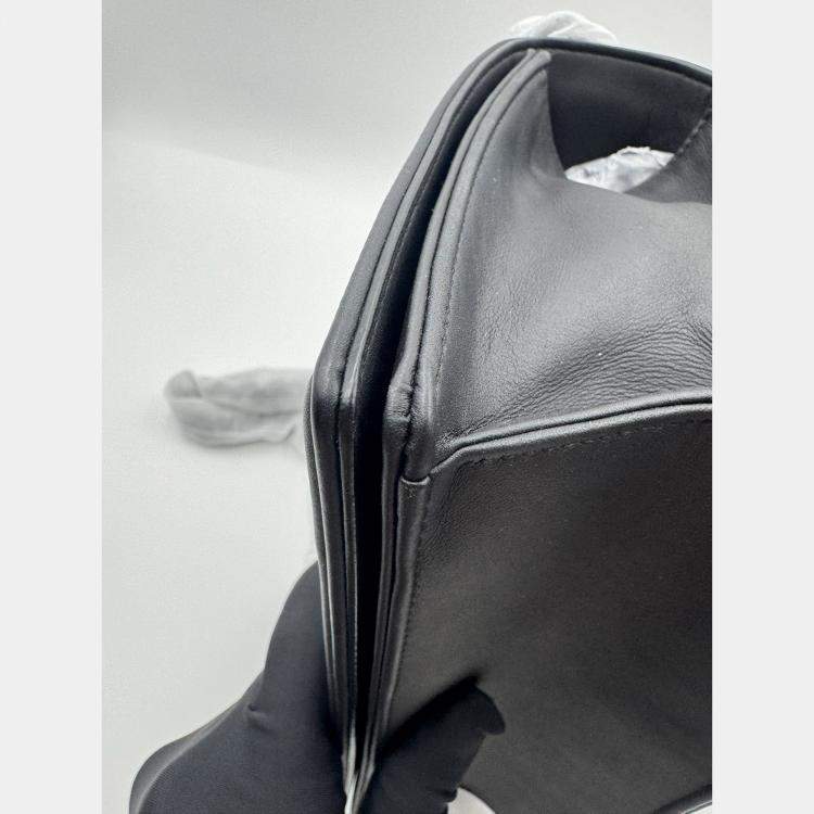 Pre Owned Dior black matte Leather studed Medium Diorama Flap Shoulder Bag