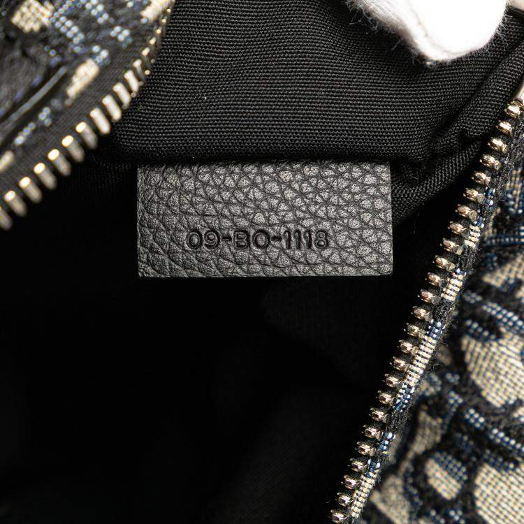 Pre Owned Dior Navy Blue Oblique Canvas Saddle Crossbody