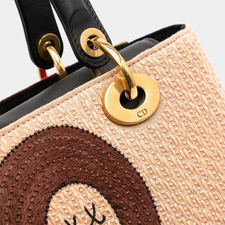 مملوكة مسبقًا Dior Multicolor Medium Calfskin Beaded and Embroidered Tarot Judgment Lady Dior