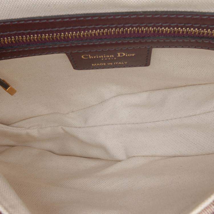 مملوكة مسبقًا Dior Red Mini Oblique Canvas Saddle Bag