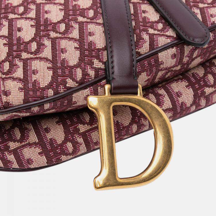 مملوكة مسبقًا Dior Red Mini Oblique Canvas Saddle Bag