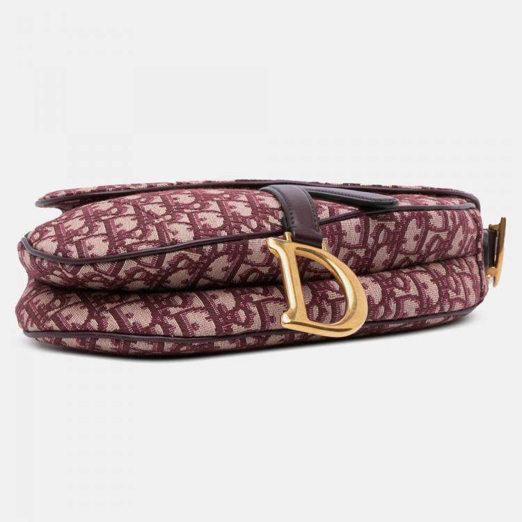 مملوكة مسبقًا Dior Red Mini Oblique Canvas Saddle Bag