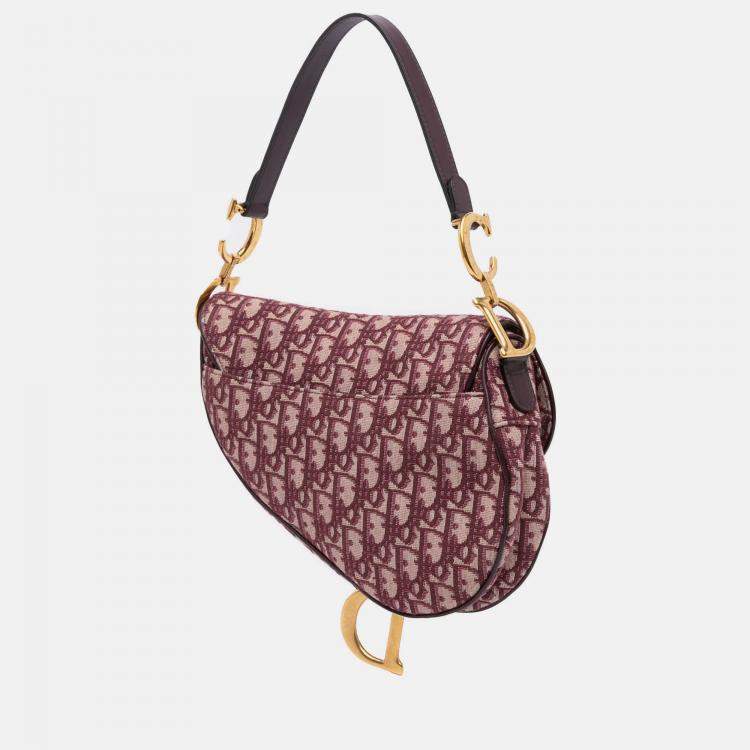 مملوكة مسبقًا Dior Red Mini Oblique Canvas Saddle Bag