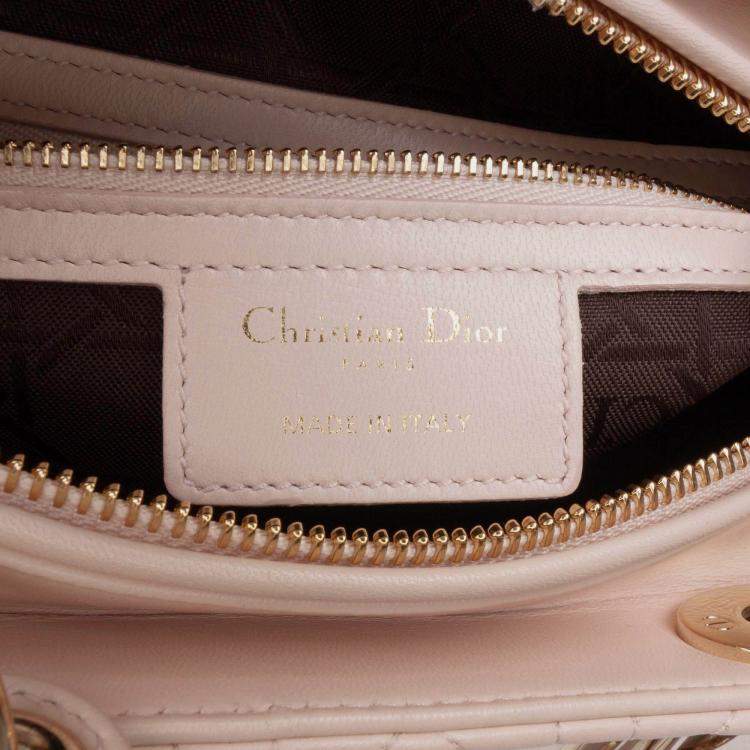 Pre Owned Dior Pink Large Lambskin Cannage Lady Dior