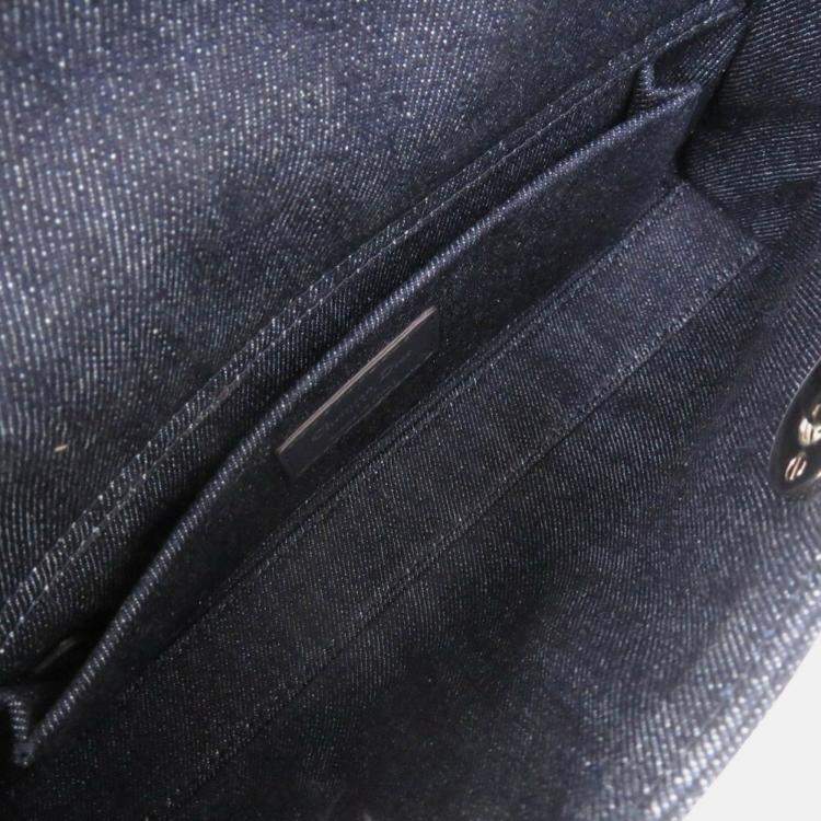 Pre Owned Christian Dior Lady D-Joy Cannage Medium Denim Blue Handbag