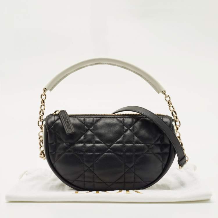 Pre Owned Dior Black Cannage Leather Small Vibe Hobo