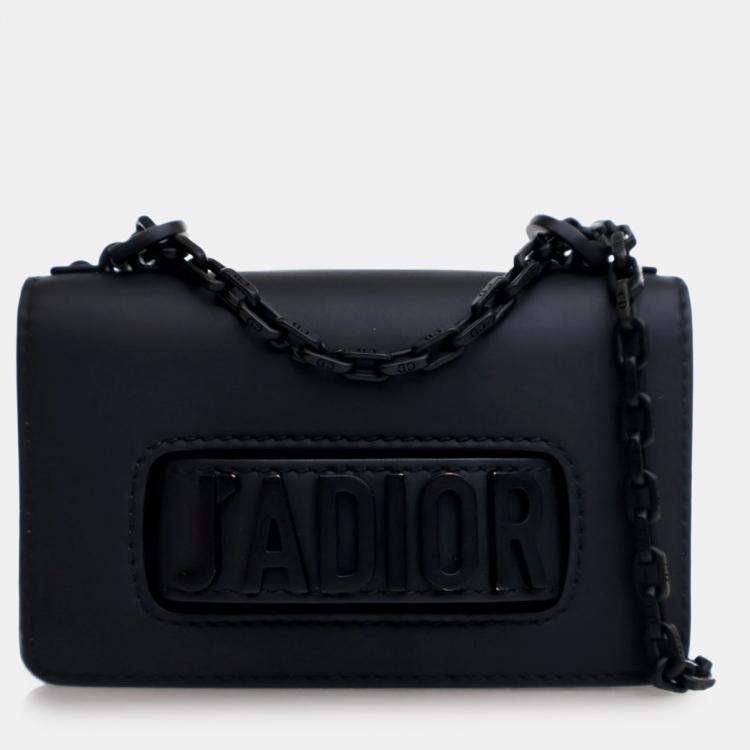 Pre Owned Dior Black Mini Ultra Matte Calfskin J'Adior Chain Flap