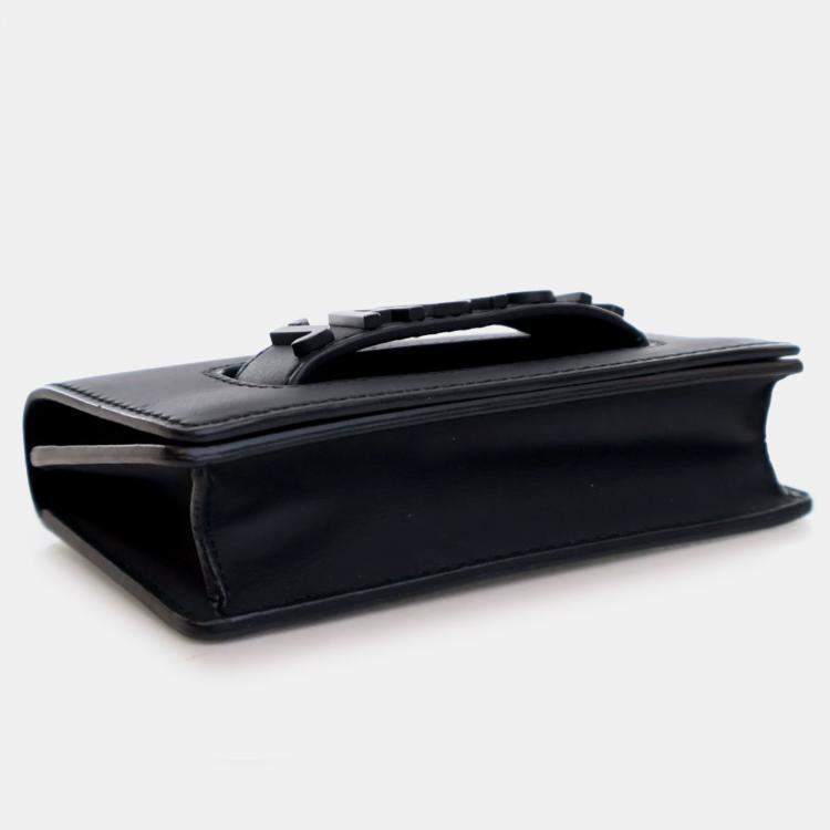 Pre Owned Dior Black Mini Ultra Matte Calfskin J'Adior Chain Flap