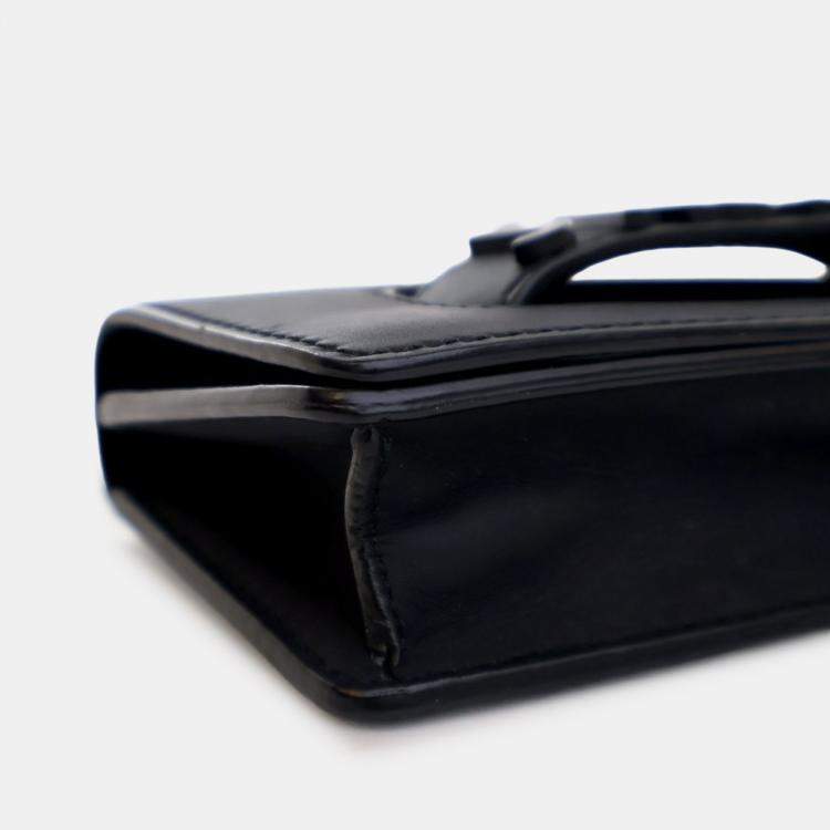Pre Owned Dior Black Mini Ultra Matte Calfskin J'Adior Chain Flap