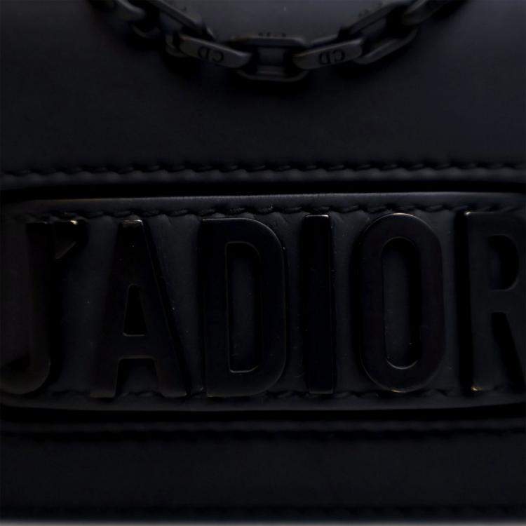 Pre Owned Dior Black Mini Ultra Matte Calfskin J'Adior Chain Flap