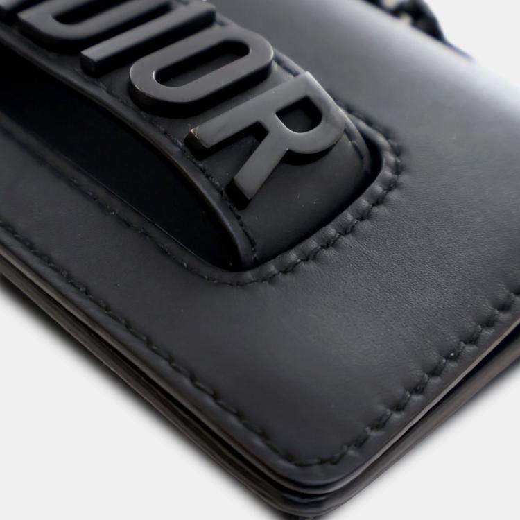 Pre Owned Dior Black Mini Ultra Matte Calfskin J'Adior Chain Flap