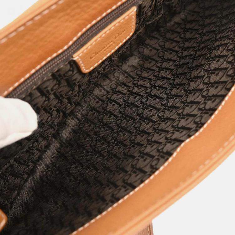 Pre Owned Christian Dior Brown Saddle Shoulder Bag