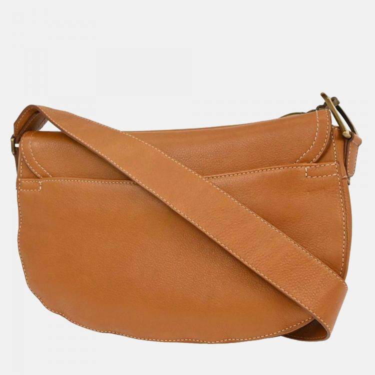 Pre Owned Christian Dior Brown Saddle Shoulder Bag