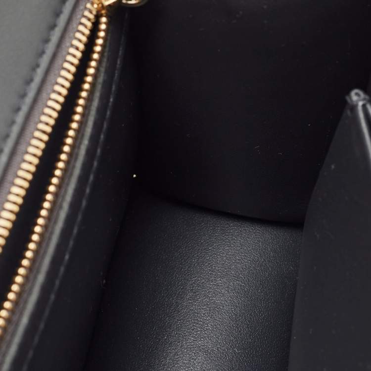 Pre Owned Dior Gold Microcannage Patent Leather Small Diorama Shoulder Bag