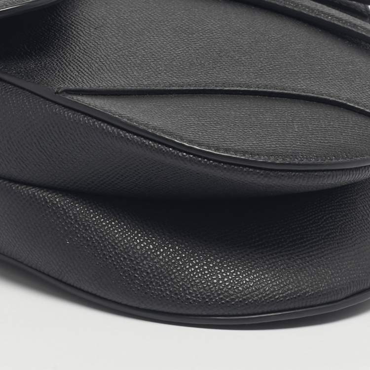 Pre Owned Dior Black Leather Saddle Bag