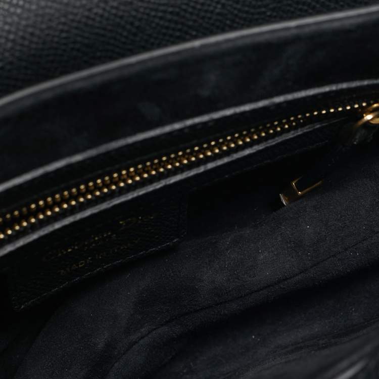 Pre Owned Dior Black Leather Saddle Bag