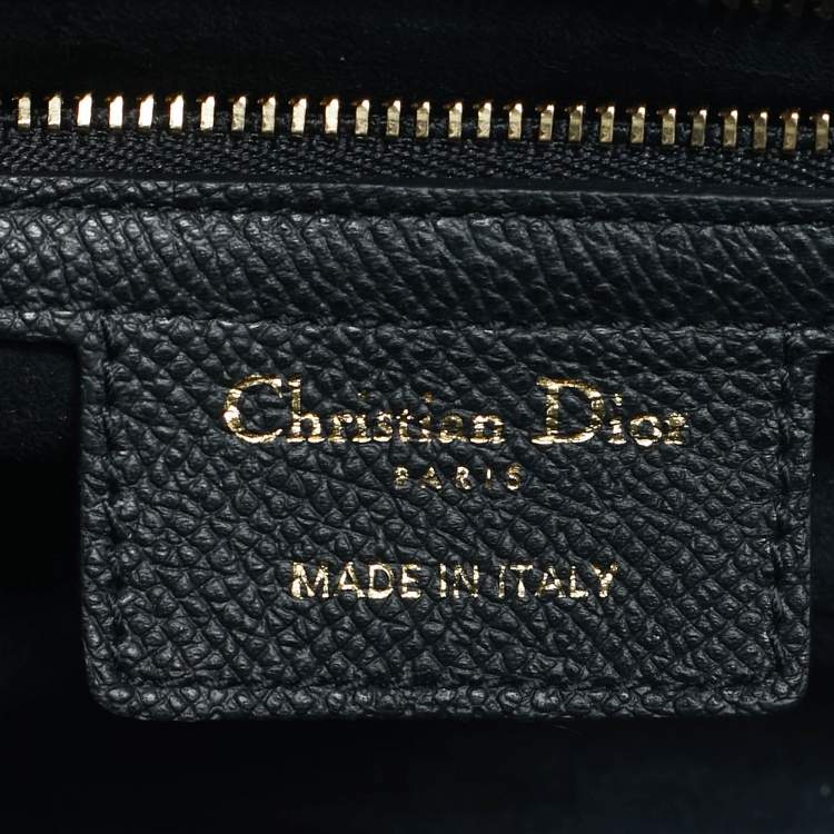 Pre Owned Dior Black Leather Saddle Bag