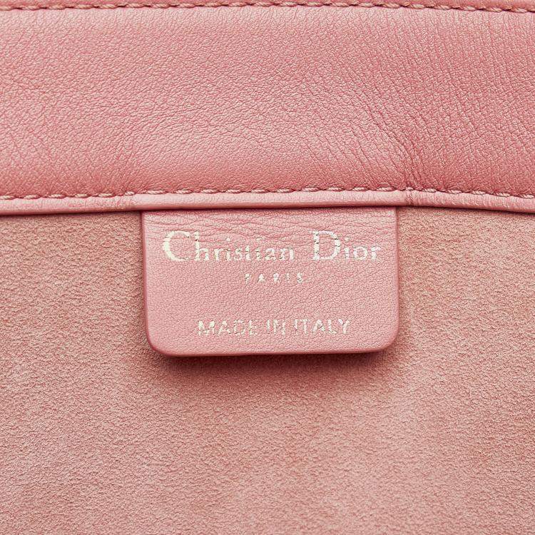 Pre Owned Dior Pink Medium Embossed Book Tote