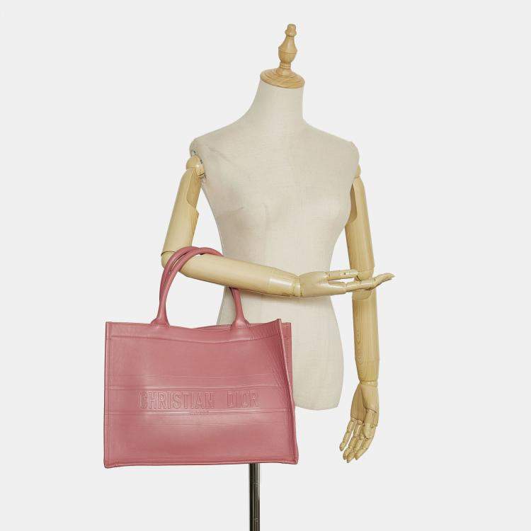 Pre Owned Dior Pink Medium Embossed Book Tote