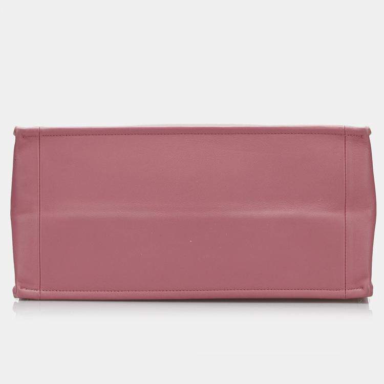 Pre Owned Dior Pink Medium Embossed Book Tote