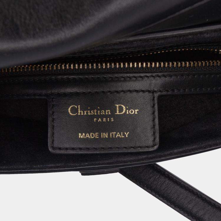 Pre Owned Dior Black Smooth Calfskin Saddle Bag