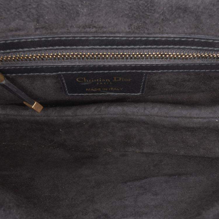 Pre Owned Dior Black Smooth Calfskin Saddle Bag