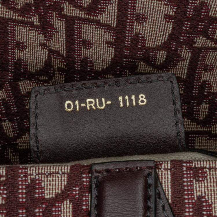 Pre Owned Dior Red Oblique Canvas Saddle Bag