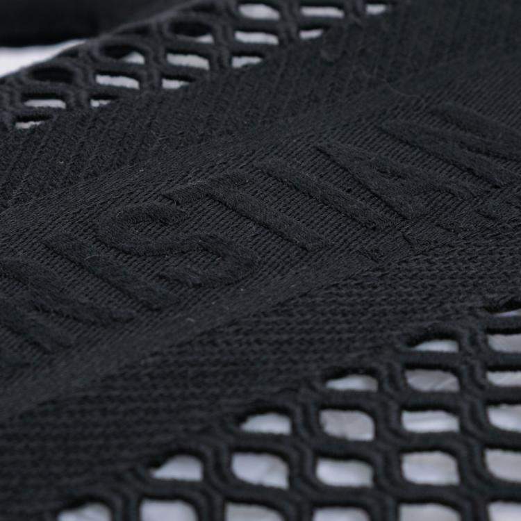 Pre Owned Dior Black Large Embroidered Mesh Book Tote