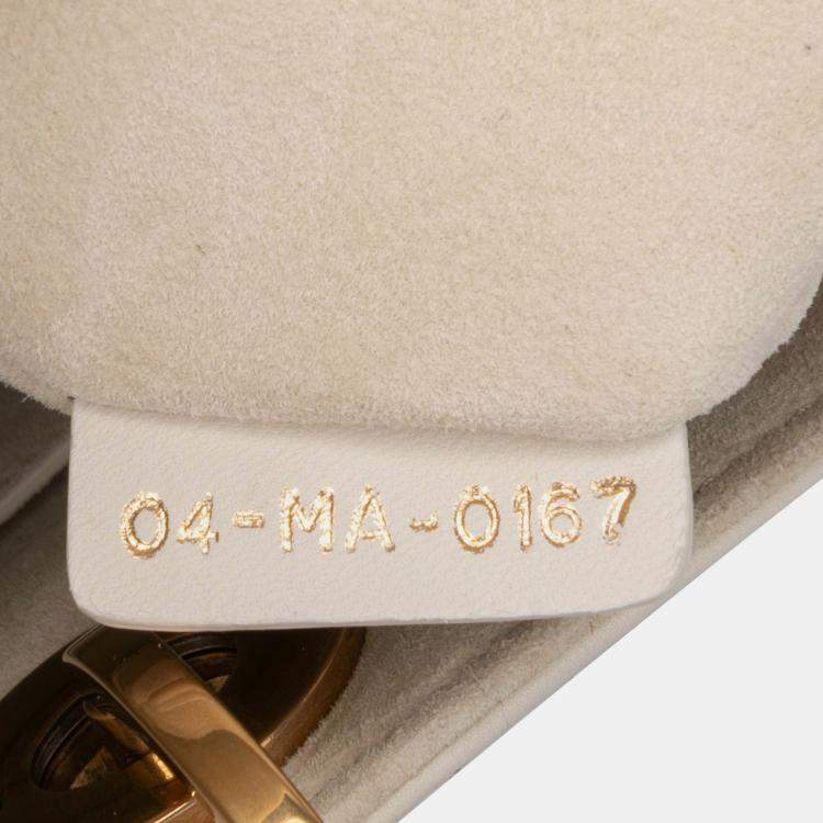 Pre Owned Dior Beige/Gold Medium Calfskin Embroidered Astrology Lady Dior
