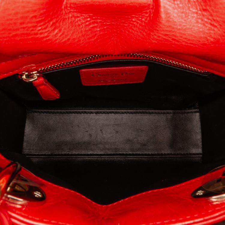 Pre Owned Dior Red Mini Calfskin Sequin Embellished Lady Dior