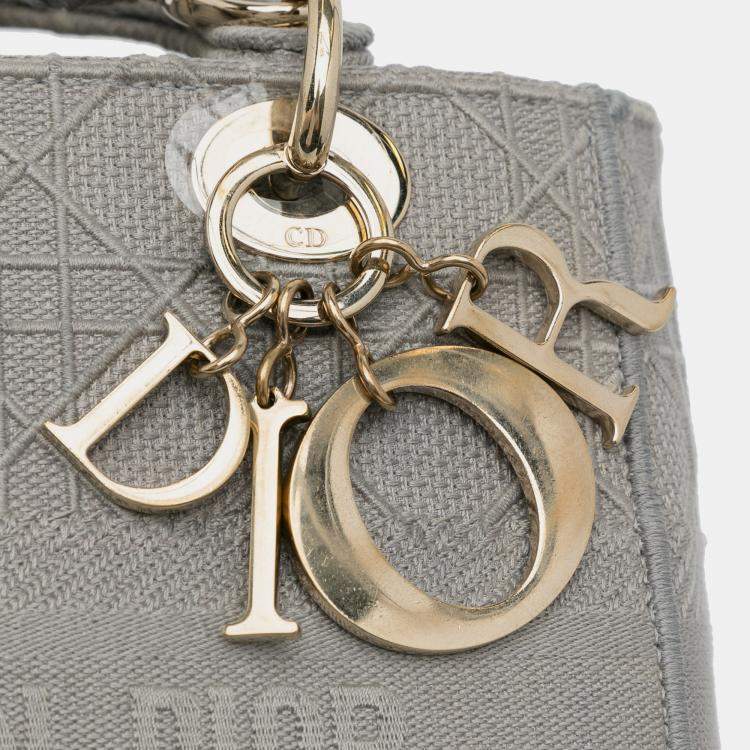 مملوكة مسبقًا Dior Grey Medium Canvas Cannage Lady D Lite