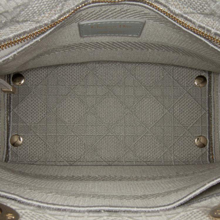 مملوكة مسبقًا Dior Grey Medium Canvas Cannage Lady D Lite
