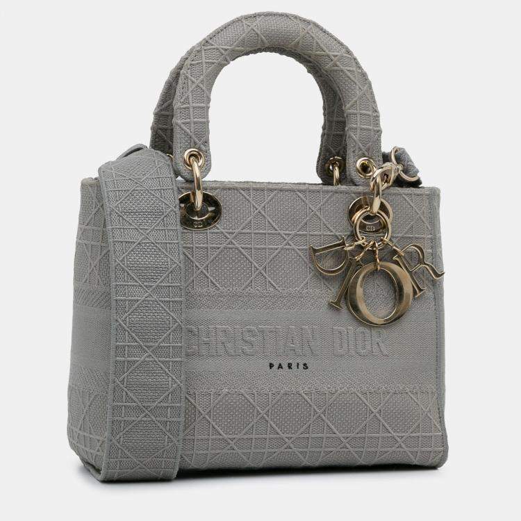 مملوكة مسبقًا Dior Grey Medium Canvas Cannage Lady D Lite