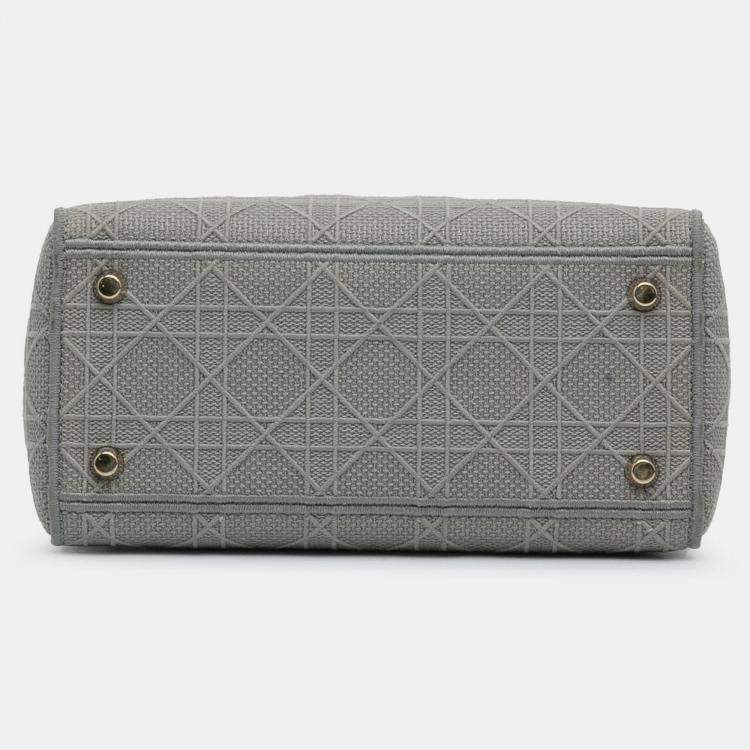 مملوكة مسبقًا Dior Grey Medium Canvas Cannage Lady D Lite