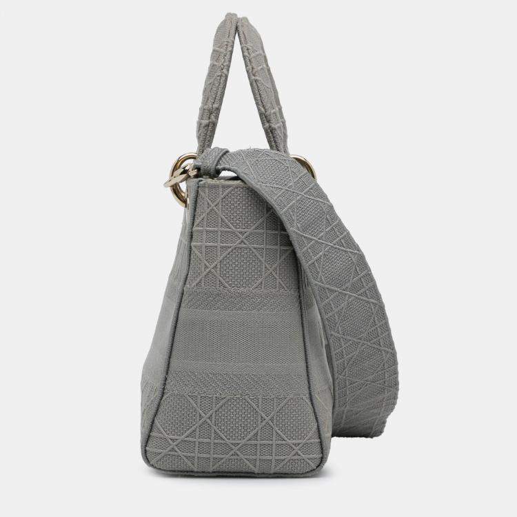 مملوكة مسبقًا Dior Grey Medium Canvas Cannage Lady D Lite