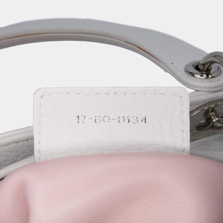 Pre Owned Dior White Medium Deerskin Floral Printed Lady Dior