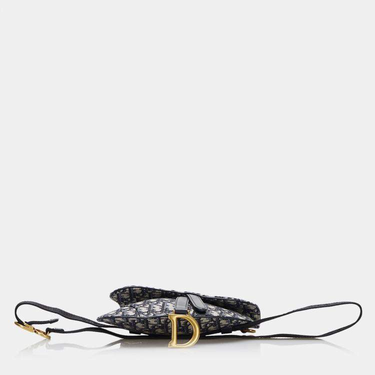 Pre Owned Dior Oblique Canvas Saddle Belt Bag