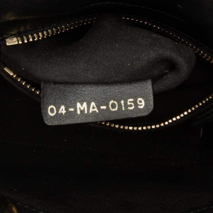 Pre Owned Dior Black Mini Calfskin Embroidered Lady Dior