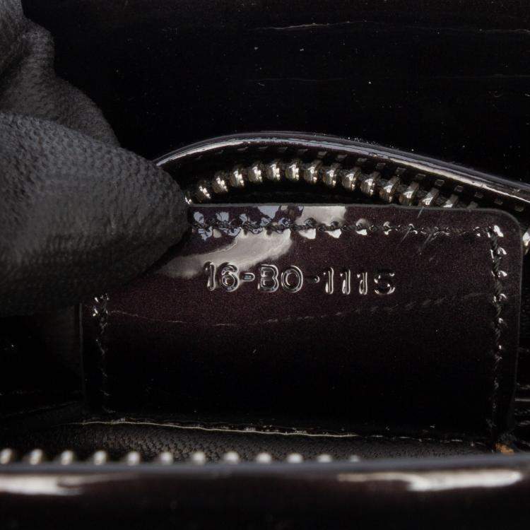 Pre Owned Dior Black Medium Patent Lady Dior
